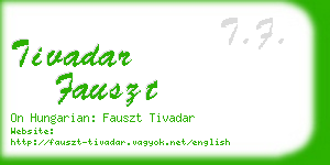 tivadar fauszt business card